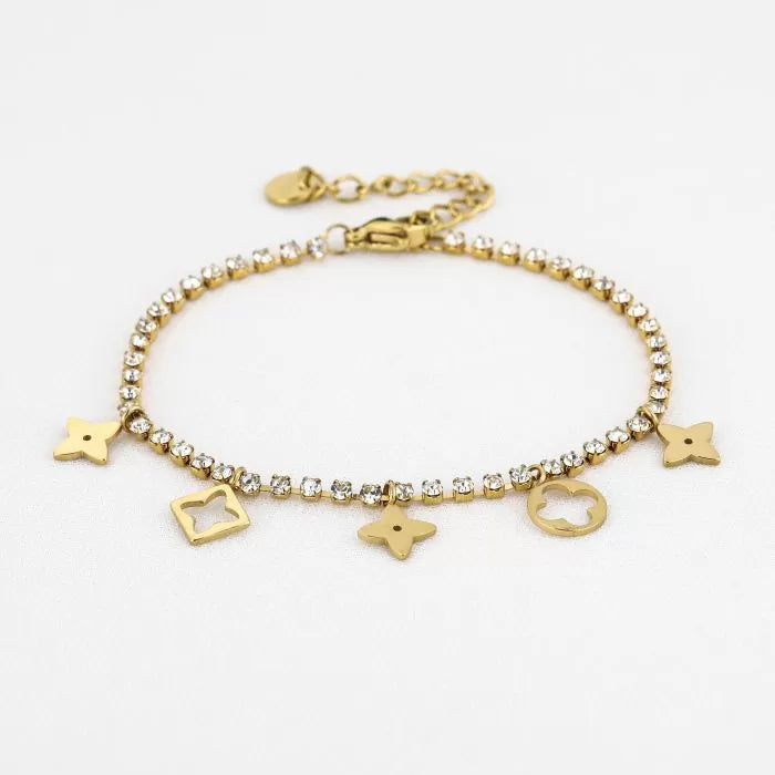 Armband met strass en sterbedels – Naomé Boutique
