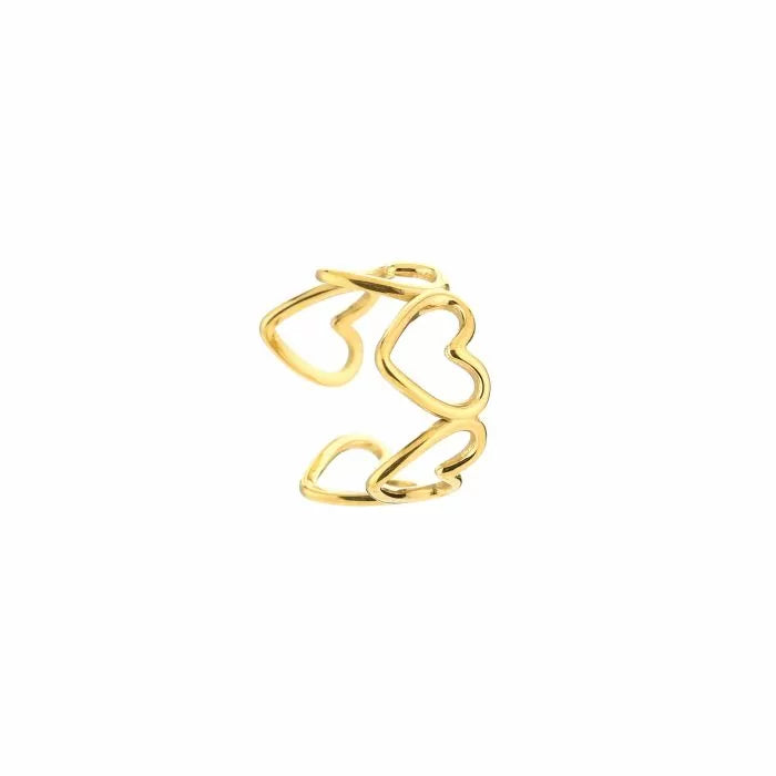 Elegante stainless steel ring met hartjes – Naomé Boutique