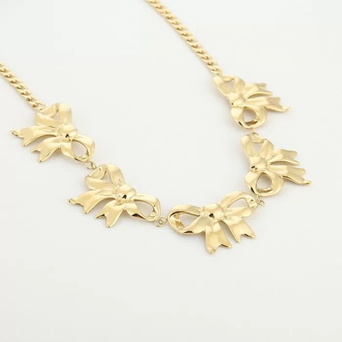 Golden Bow Ketting – Naome Boutique, stainless steel