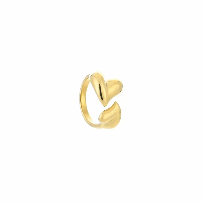Stijlvolle duo ring in goud met hartvormen – Naomé Boutique