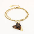 Dubbele kettingarmband stainless steel met hart hanger – Naomé Boutique
