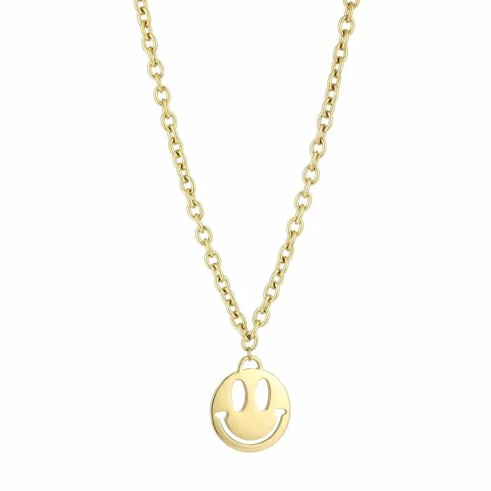 Golden Smiley Long Necklace – lange ketting met smiley hanger