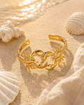 Goudkleurige Golden Lobster Bangle armband van stainless steel