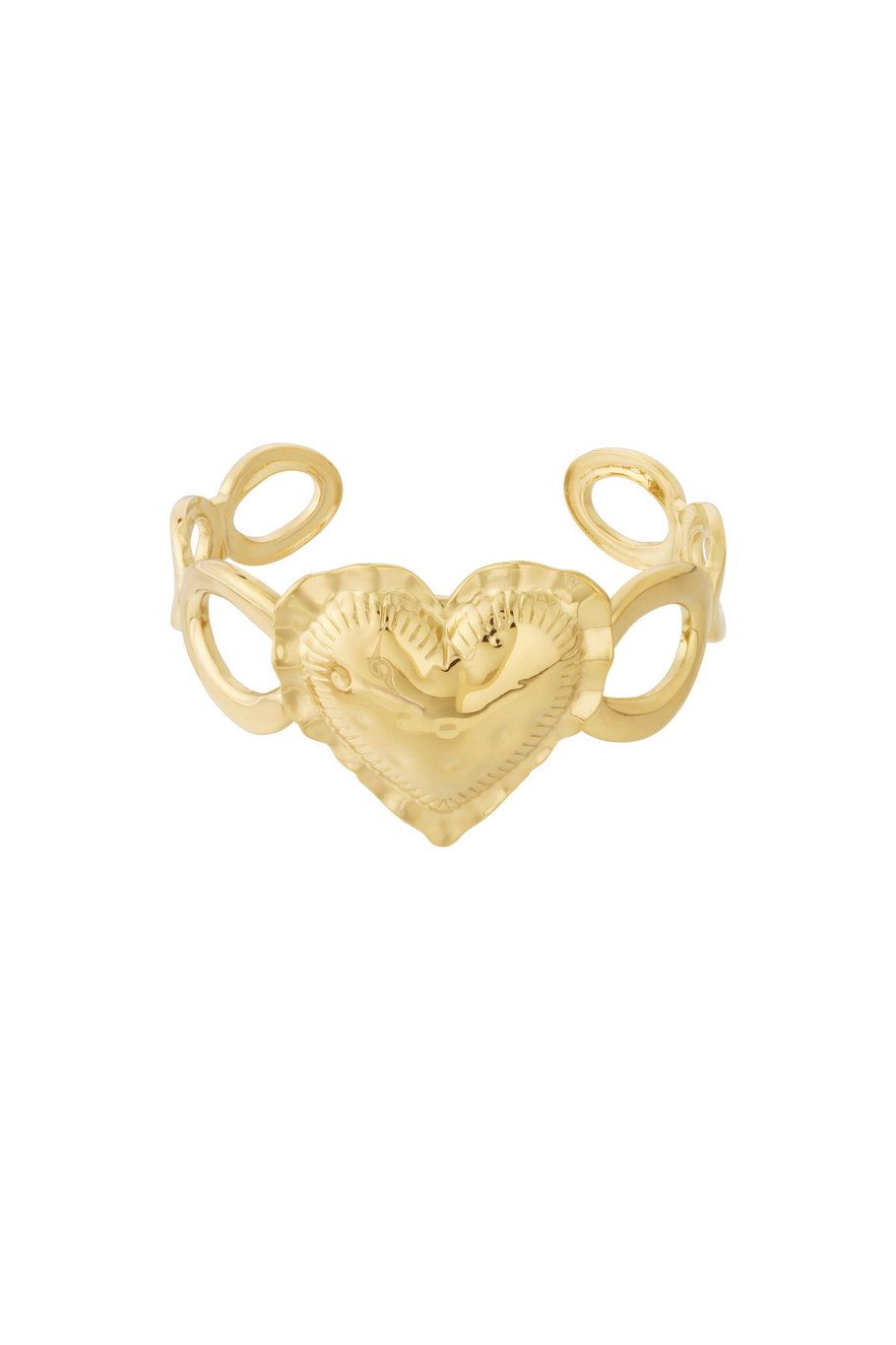 Heart Cuff Bracelet – gouden armband met hartmotief