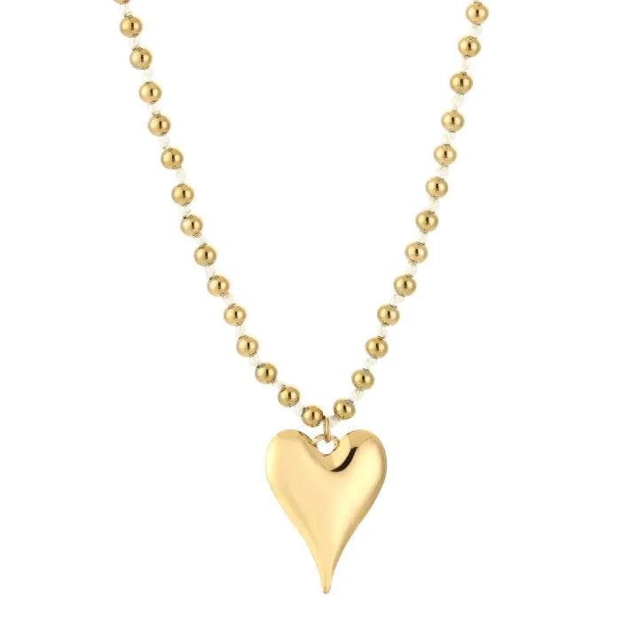 Heart Drop Necklace – gouden ketting met hart-hanger