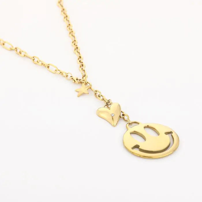 Ketting met smiley, hart en ster – Naomé Boutique