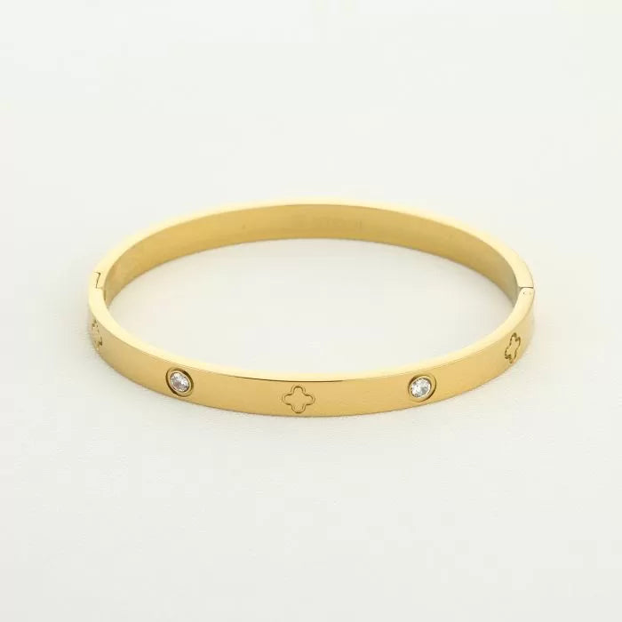 Minimalistische bangle met gravure en sparkle – Naomé Boutique