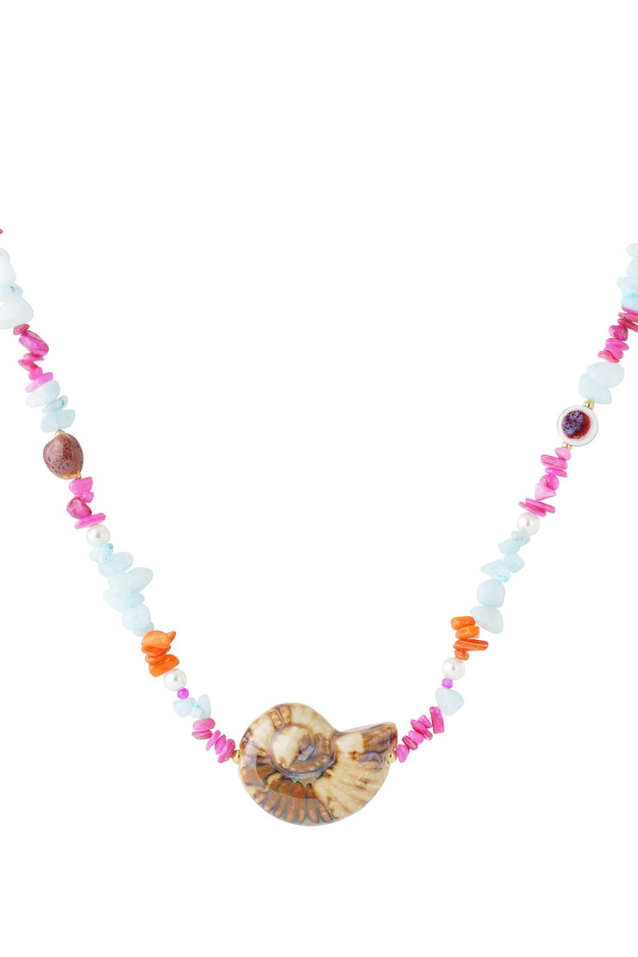 Seashell Holiday Necklace – kleurrijke korte ketting met schelp