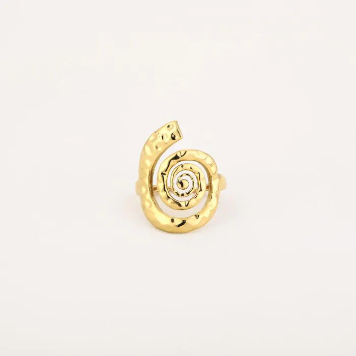 Spiral Statement Ring in goud met spiraaldesign – Naomé Boutique