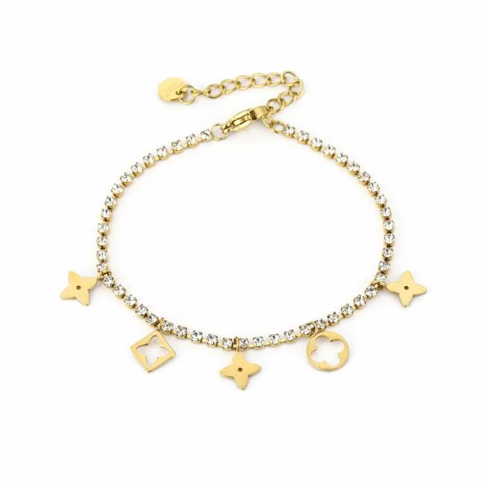 Sprankelende gouden armband met sterren en bloemen – Naomé Boutique