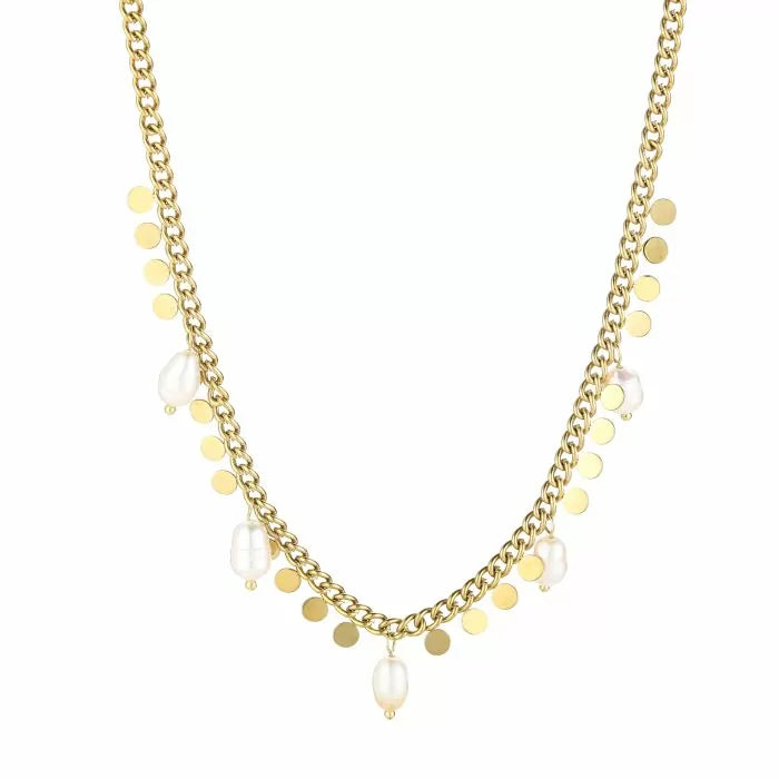 Tijdloze coin necklace met parels – Naomé Boutique