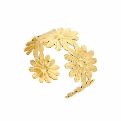 Zomerse bloemenarmband in goud – Naomé Boutique