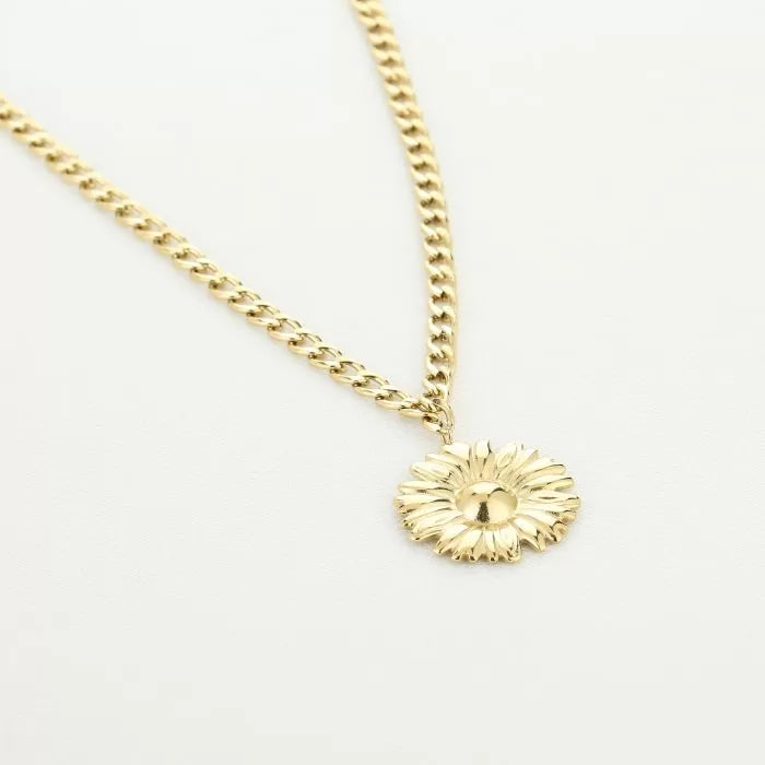 golden sunflower ketting van Naome Boutique – stainless steel sieraad